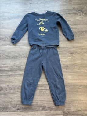 Garanimals Navy Blue Crewneck Sweatshirt & Pants Set with Yellow Graphic